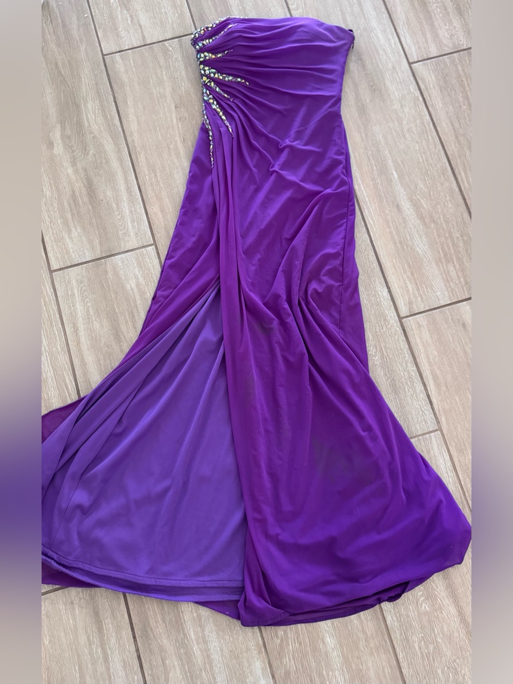La Femme Beaded Maxi Dress in Purple Size 4